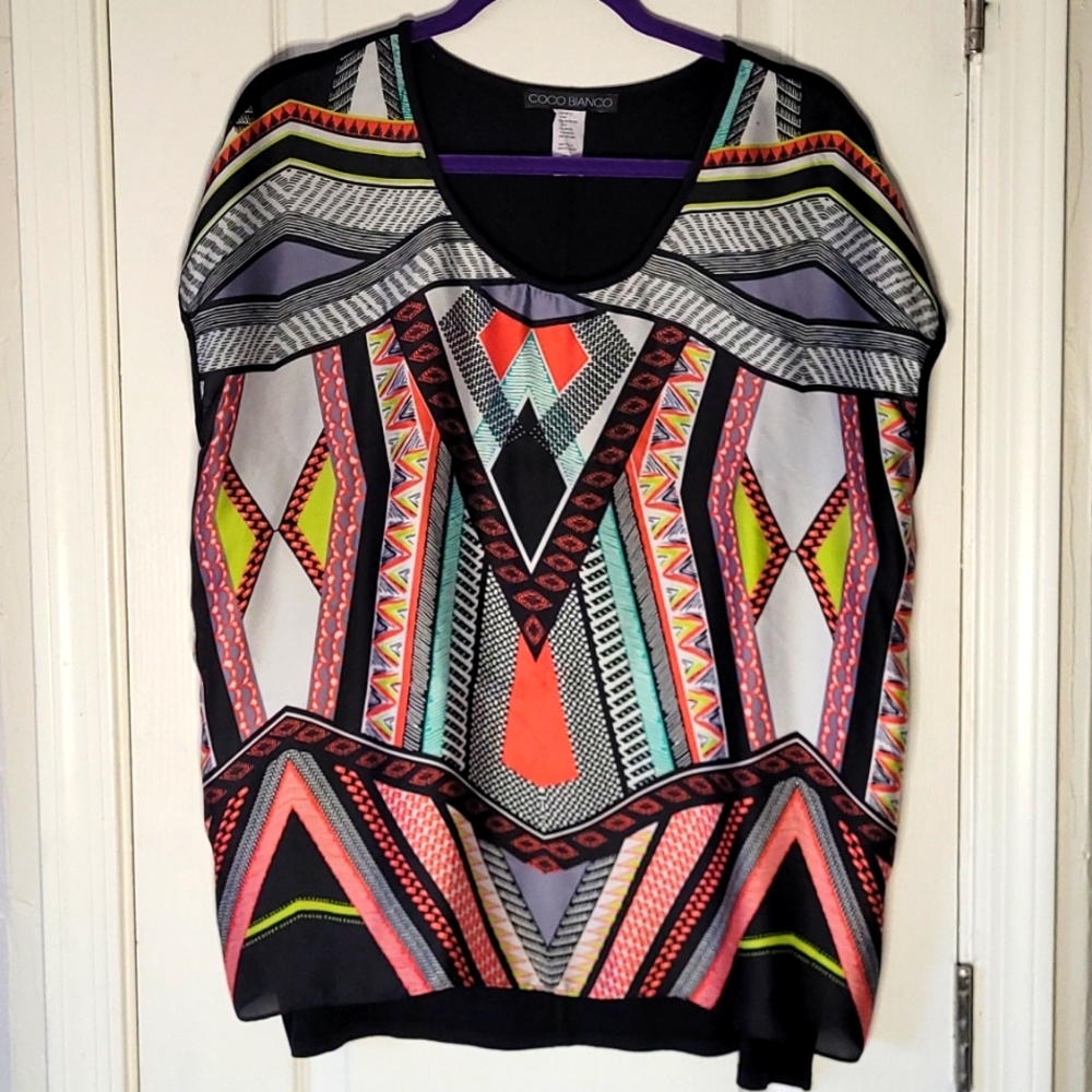 161- Coco Bianco multi print blouse XL